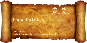 Papp Koletta névjegykártya